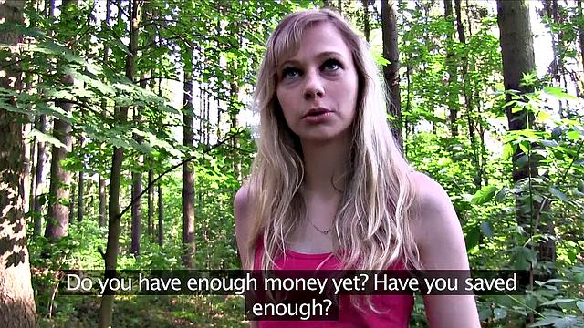 Blonde fucks a stranger for cash