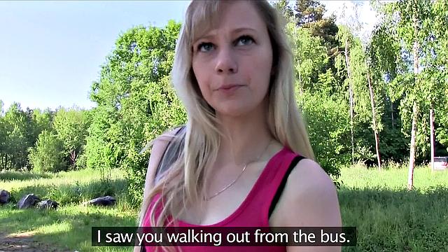 Blonde fucks a stranger for cash