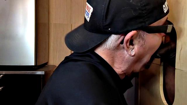 Gloryhole mature gay fucked by Ebony after BJ