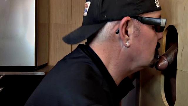 Gloryhole mature gay fucked by Ebony after BJ