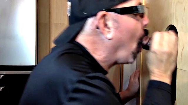 Gloryhole mature gay fucked by Ebony after BJ