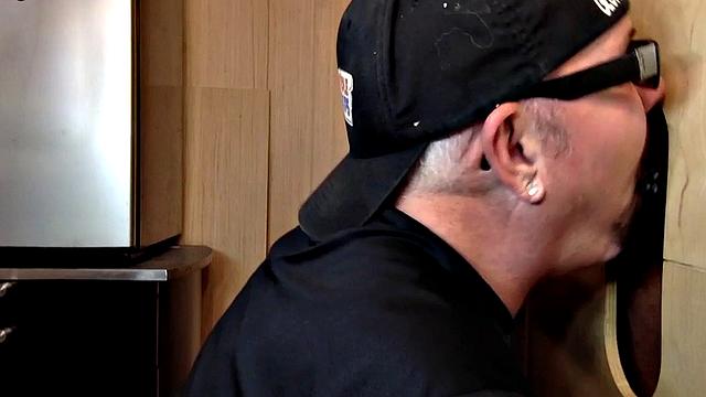 Gloryhole mature gay fucked by Ebony after BJ