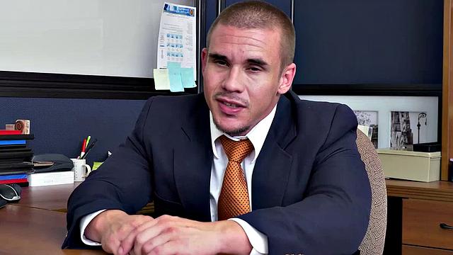 Watch this hot interracial office guy deepthroat and pound BBC guy's shaved black ass in the toilet