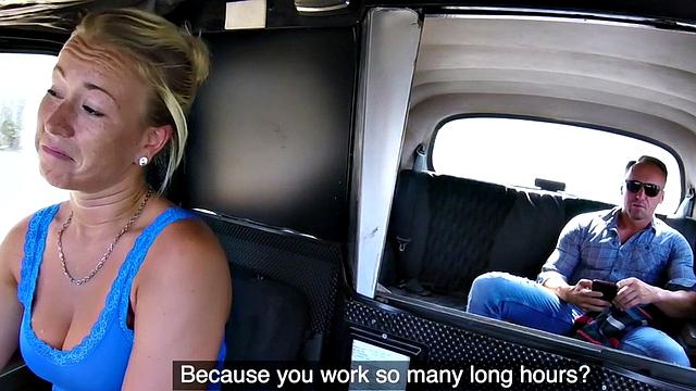 Blonde Czech cabbie sucks off passenger before sex