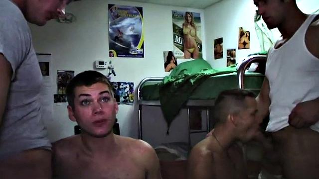 Hazed amateur stud fucked in college dormitory for frat