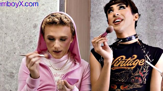 21yo femboys assfucked in hunk 3some with facial ending