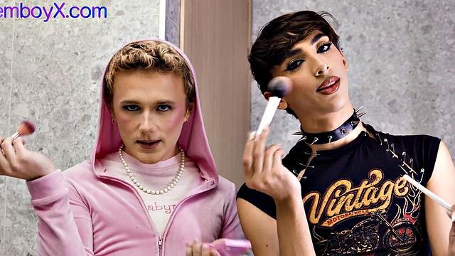 21yo femboys assfucked in hunk 3some with facial ending