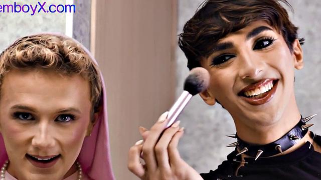 21yo femboys assfucked in hunk 3some with facial ending