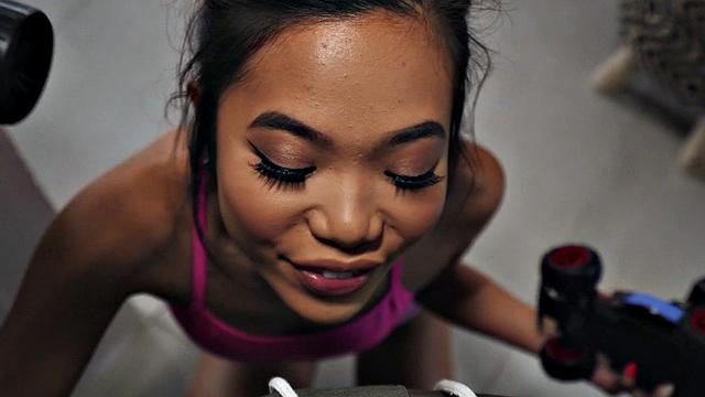 Sneaky Vina caught fucking doggystyle in reverse cowgirl POV