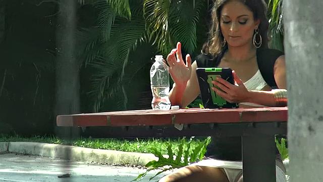 Kinky Valentina in high heels & cowgirl position outdoors for a hot kitchen fuck