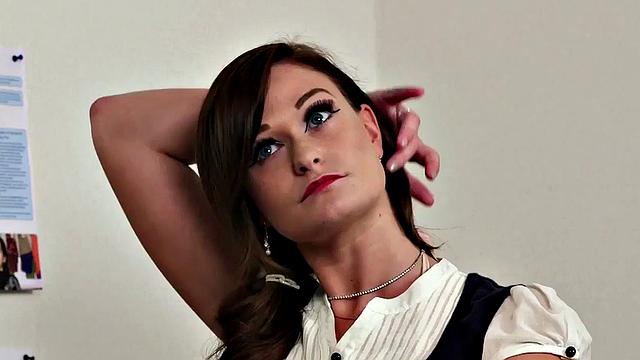 Voyeur teacher teasing guy until he cums on desk