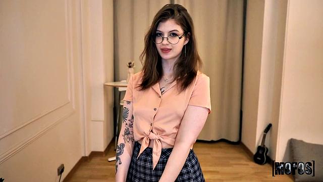 Cumming on the Girl's Naughty Glasses