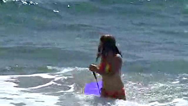 Sweet Little April Fingers Herself After A Day At The Sea