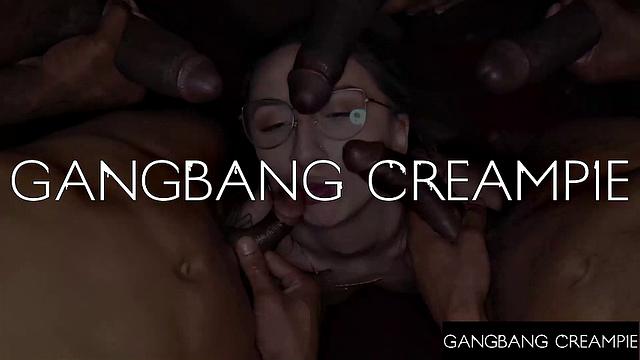 GangbangCreampie - Dirty Slutty Blonde Loves Getting Swarmed By Cock