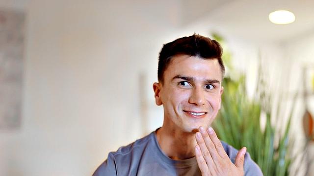 Solo athletic jock wanking dick