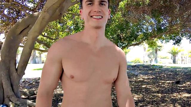 Solo athletic jock wanking dick