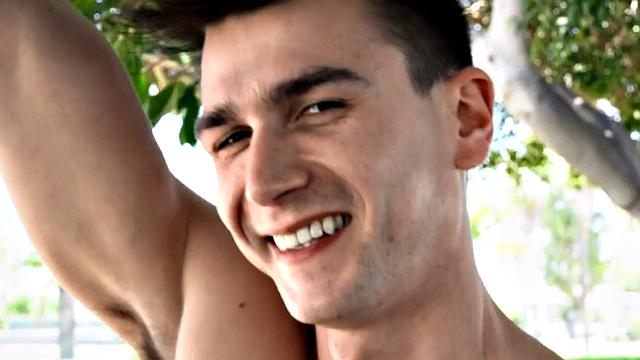 Solo athletic jock wanking dick