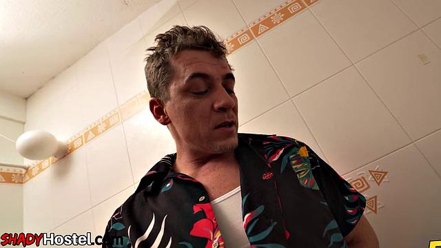 Big-titted hostel babe pussybanged
