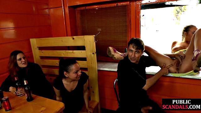 Public throatfucked and submissive fucked