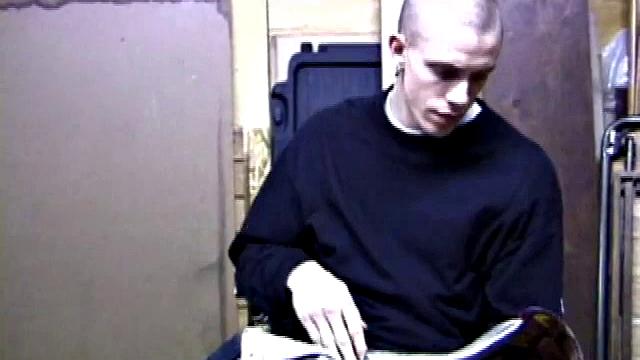 Returning home from work, Shane grabs a porn magazine and heads for the garage. There, he strokes his hard cock, while eating his pre-cum, and then pumps onto his belly.