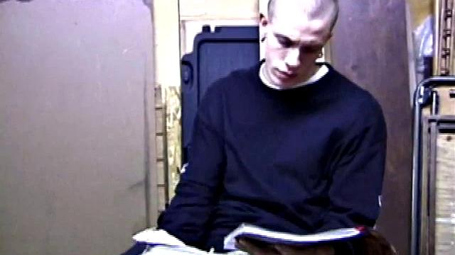 Returning home from work, Shane grabs a porn magazine and heads for the garage. There, he strokes his hard cock, while eating his pre-cum, and then pumps onto his belly.