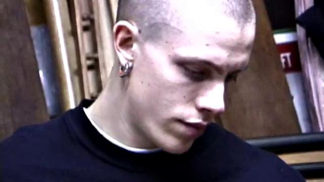 Returning home from work, Shane grabs a porn magazine and heads for the garage. There, he strokes his hard cock, while eating his pre-cum, and then pumps onto his belly.