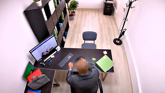 LOAN4K. Porn actress humped by the pushy creditor in his office