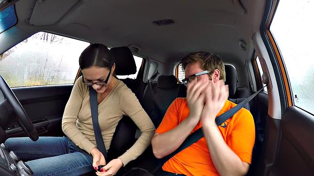 Watch this hot student get off with a big cock in reverse cowgirl & doggystyle positions