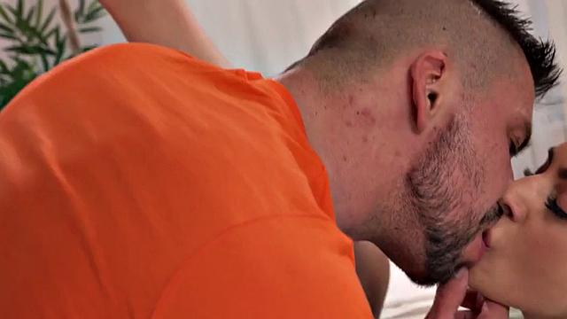 Sinful bigtitted babe gets fucked at massage in her wet pussy