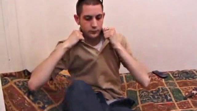 Aaron Michaels Chilling in Bedroom with Porn Video, Stroking Hard Cock, Fingers Butthole, Shoots Loads of Cum