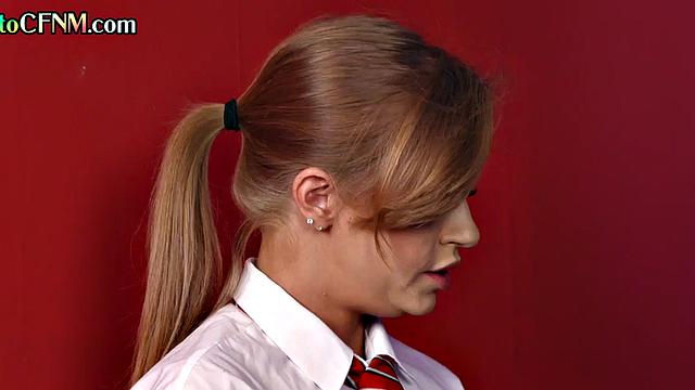 CFNM voyeurs watch 3some college by femdom students