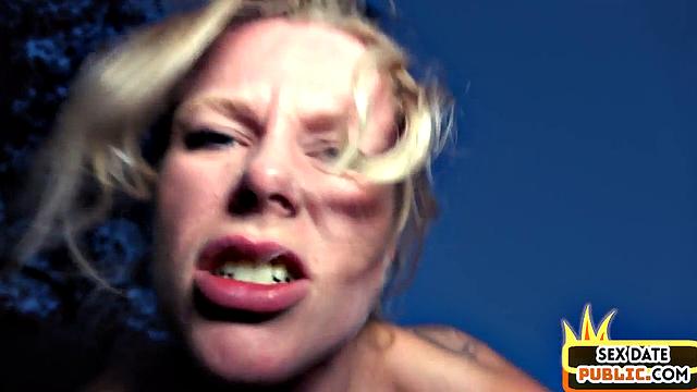 Public beauty smashed in tight by horny fucker