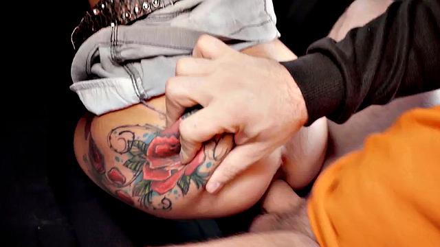 Inked driving babe sucks cock and gets fucked by instructor