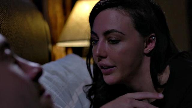 Stepdaughter sucks dick in 69 position before pussy fucking