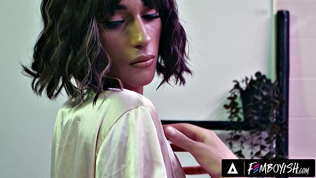 FEMBOYISH - Cute Femboy Dante Snoww Lathers Up In Bubble Bath & Enzo Muller Fucks Him Hard