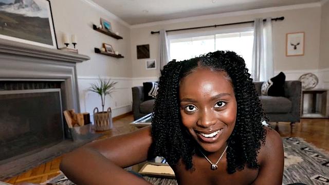 Big booty ebony loves sucking dick while jerking it