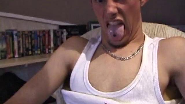 Skater boy Vince O'Neil rolls in after a long day on the board. He hoped to pick up some chicks at the skate park, but comes back empty handed. So he puts his hand to work, and with a little help from his friend, he pumps out the cum load.