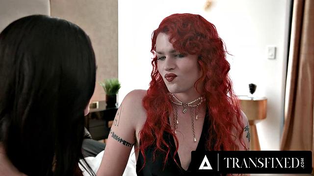 TRANSFIXED - Charlotte Sins Turns Jealousy Practice Into Hardcore Trans Sex