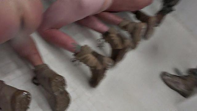 Army gay dudes fucked in group sex in assholes