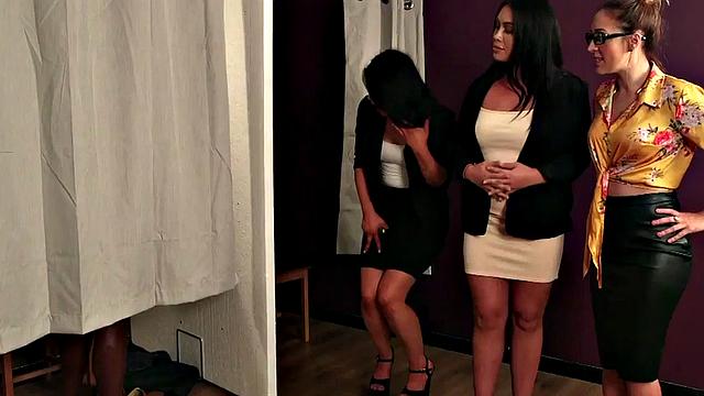 CFNM teasing sluts love jerking BBC and talking dirty