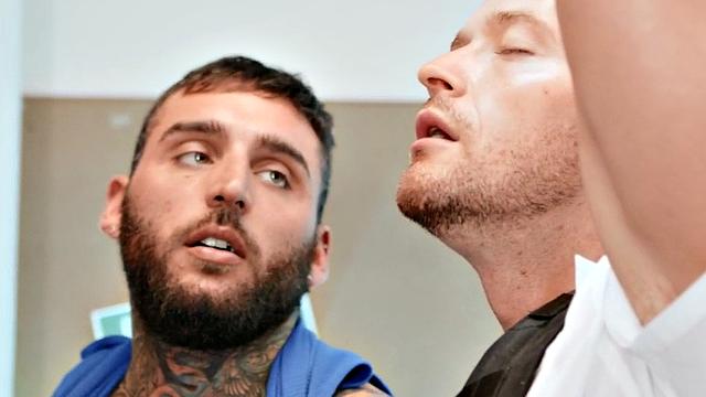 Dirty gay enjoys sucking stud before jerking off hard