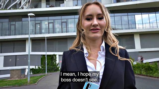 Real inked babe fucked in the toilet for cash after casting