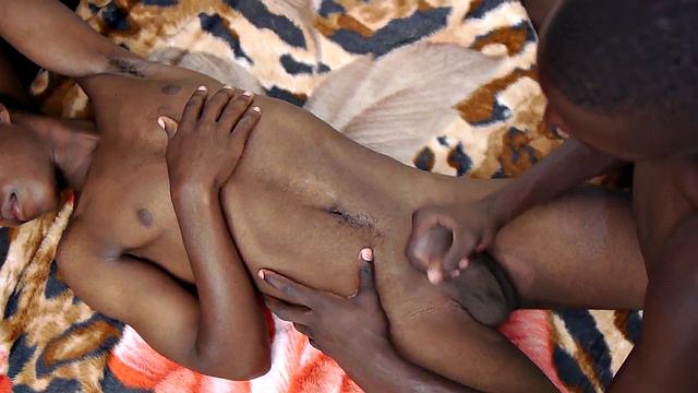 Ebony twink sucked before barebacked until jizz