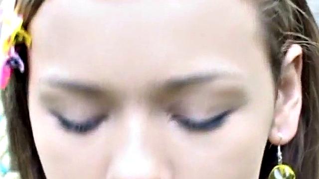 Shaved teen babe fingers her pussy