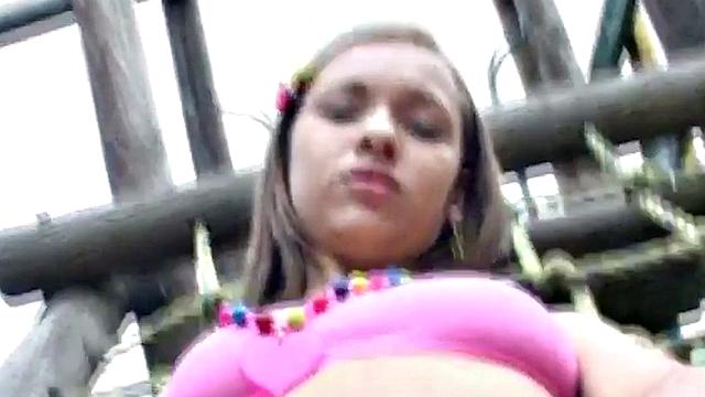 Shaved teen babe fingers her pussy