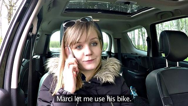 Naughty blonde teen rides a cop in uniform while getting her bald pussy fucked in reverse cowgirl