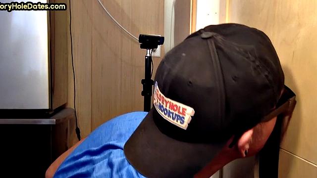 Tattooed gloryhole DILF sucks at home till cum in mouth