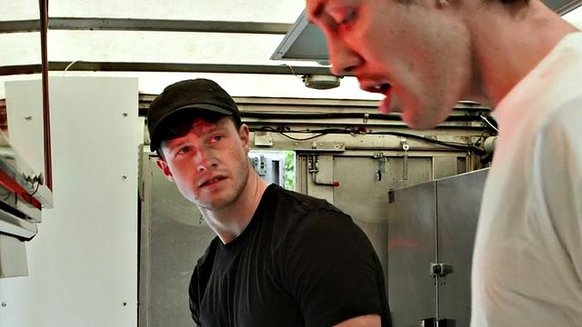 Skinnier stud assdrilled till cum in the kitchen