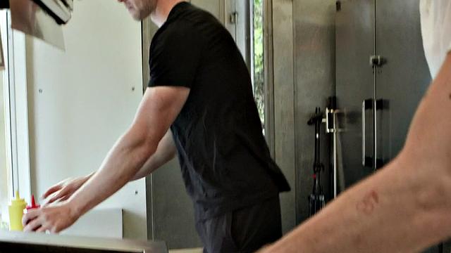 Skinnier stud assdrilled till cum in the kitchen