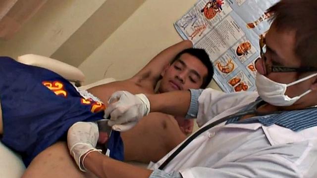 Nippon twink fucked by doctor in kinky infirmary